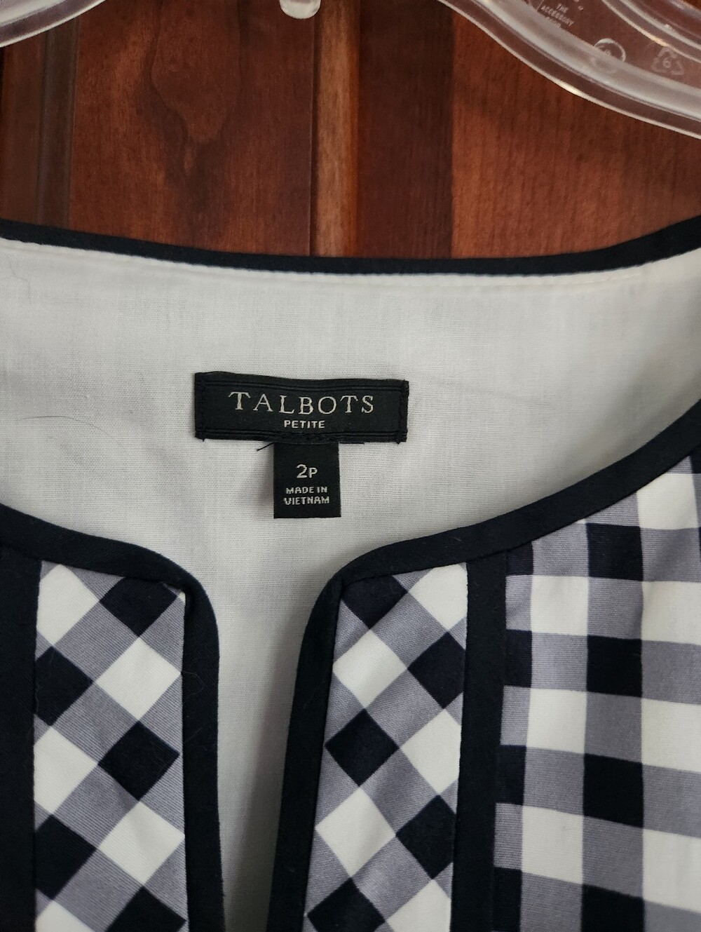 Talbots Black and White Gingham Sleeveless Midi Dress - Picture 2 of 3
